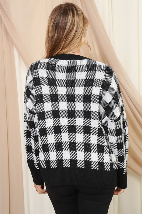 Holiday Checkered Cardigan