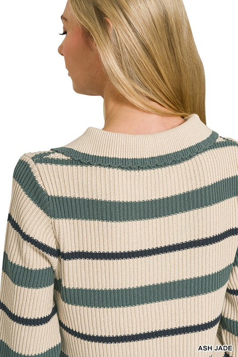 Striped Collared Sweater