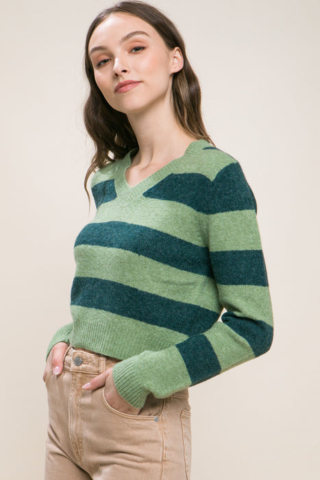 Striped Pullover Knit Sweater