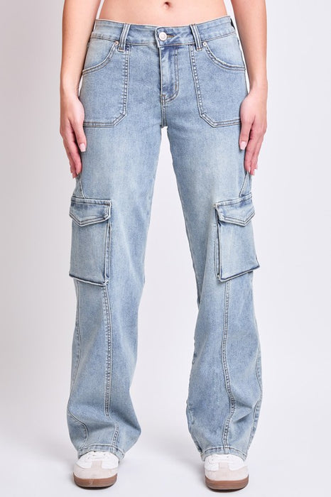 Mid Rise Skater Straight Leg Cargo Jeans