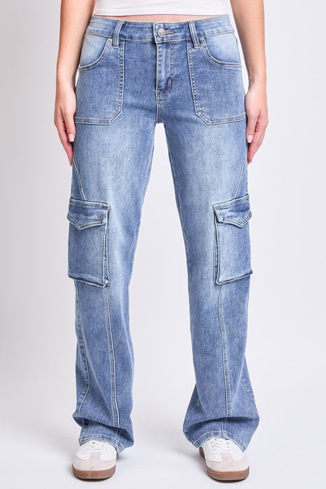 Mid Rise Skater Straight Leg Cargo Jeans