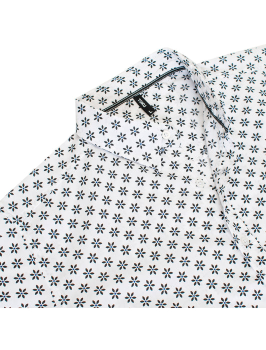 Snowflake Print Short-Sleeve Shirt