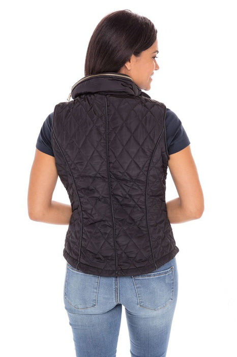 Ladies Vest With Hidden Hood In Collar