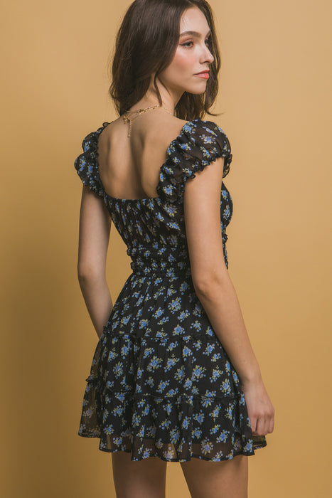 Floral Ruffle Mini Dress