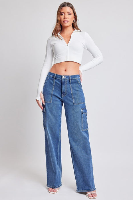 Junior Elastic Waist Straight Leg Cargo Jean