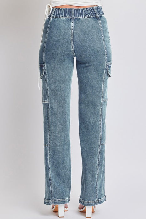 High-Rise Straight Cargo Jeans