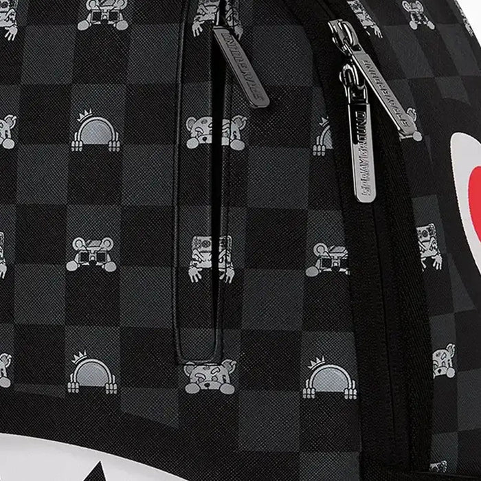 SPRAYGROUND GRAY PEEKING CHARACTER CHECK BACKPACK