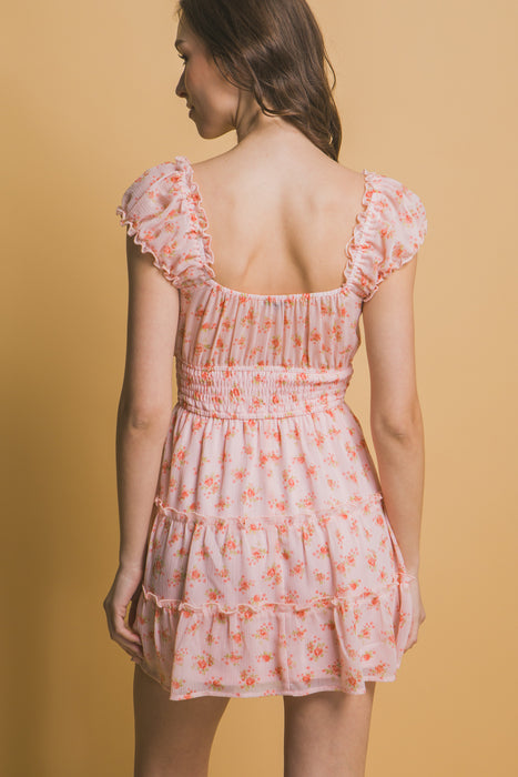 Floral Ruffle Mini Dress
