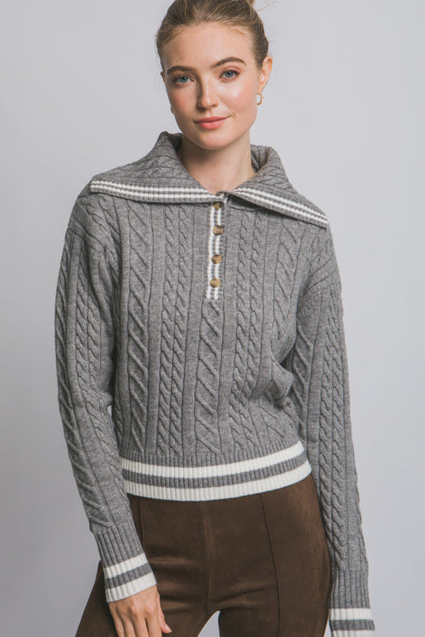 Sailor Collar Long Sleeve Sweater