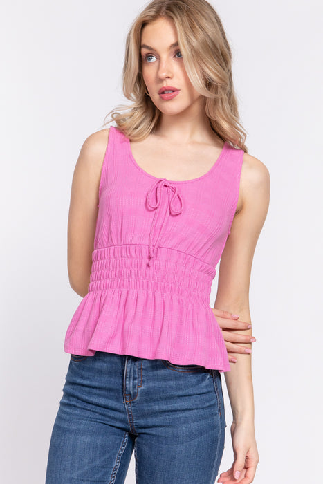 WAIST SMOKING KNIT TANK TOP