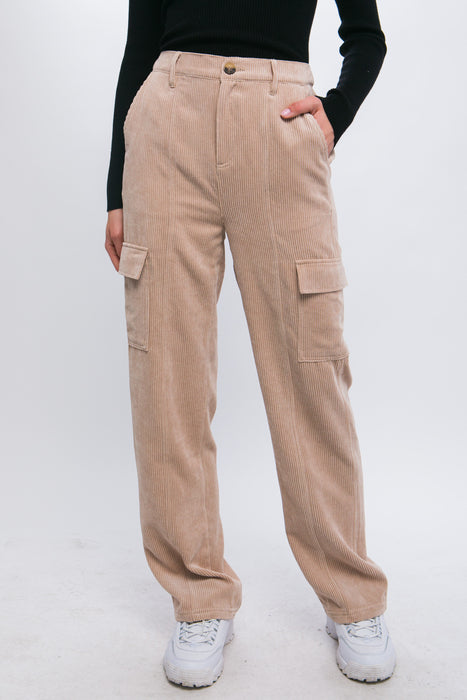 Corduroy Cargo Pants with Side Pockets