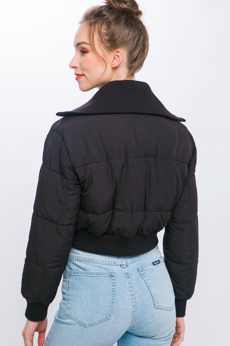 Cropped Turtleneck Puffer Jacket