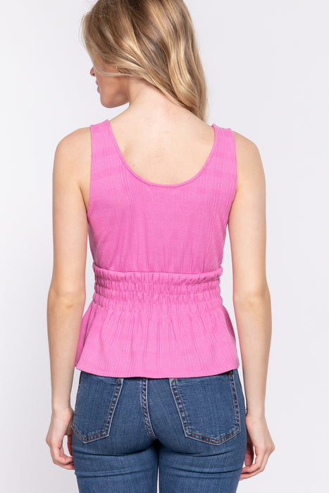 WAIST SMOKING KNIT TANK TOP