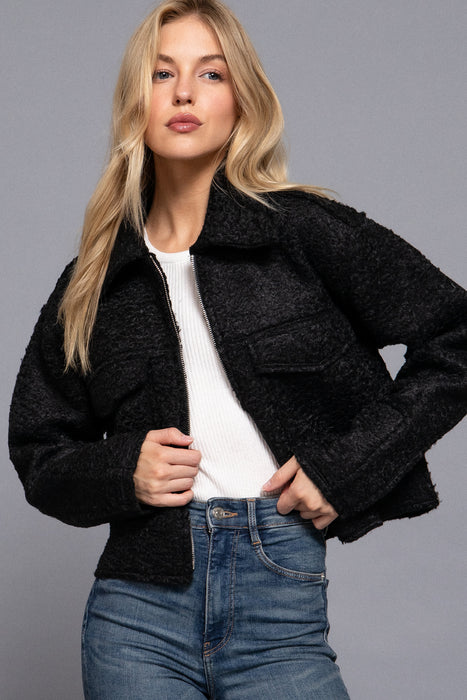 LONG SLV BOUCLE SHORT JACKET