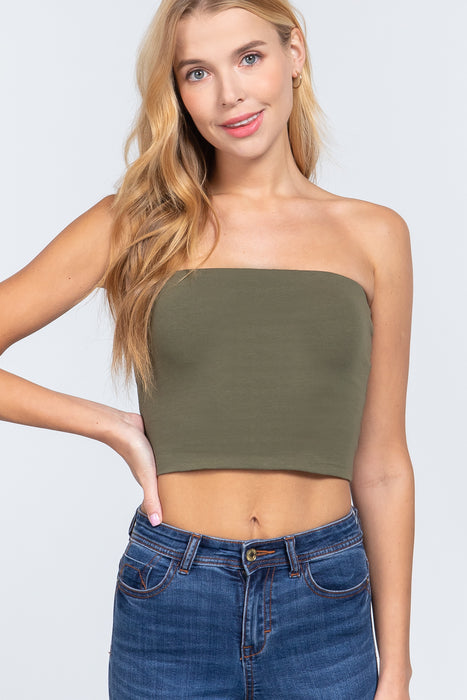 CROP TUBE COTTON JERSEY TOP