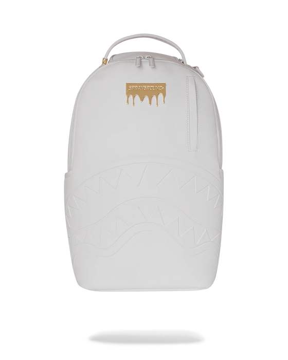 SPRAYGROUND GOLD BRICK LUXE WHITE BACKPACK