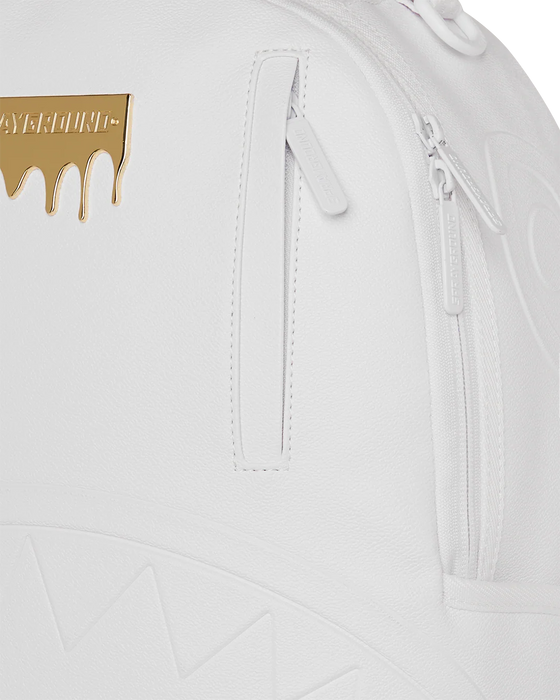SPRAYGROUND GOLD BRICK LUXE WHITE BACKPACK