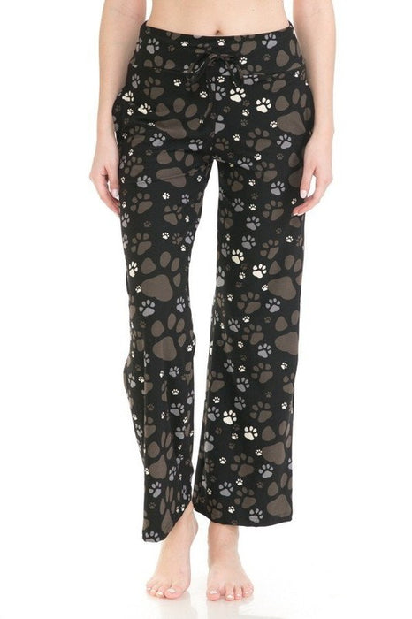 Paw Print Wide Leg Pajamas