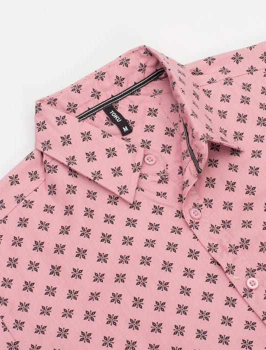 Geometric Star Print Short-Sleeve Shirt