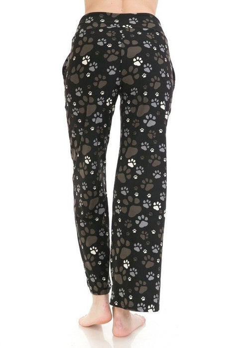 Paw Print Wide Leg Pajamas