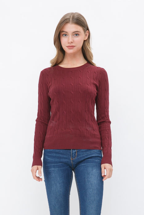 Cable Knit Crewneck Knit Pullover