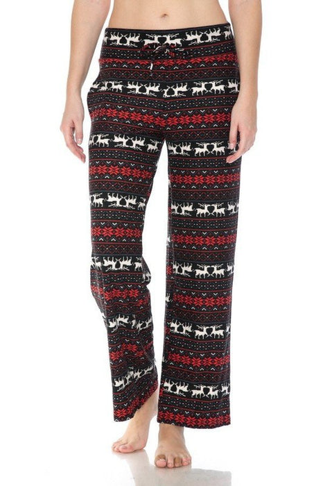 Red Christmas Wide Leg Pajamas