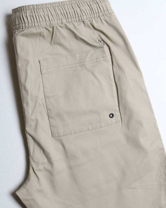 Solid Drawstring Khaki Shorts