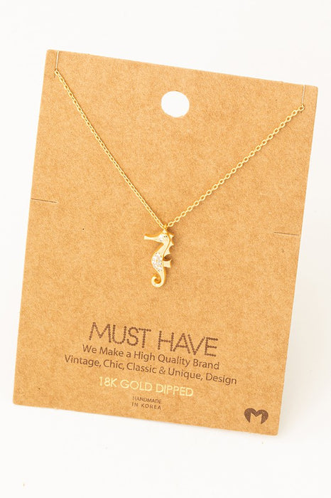 Mini Sea Horse Pendant Necklace