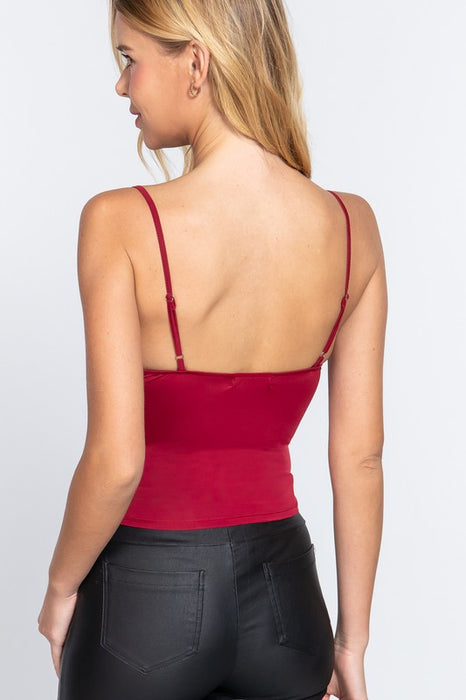 RUCHED BUST WINE TOP