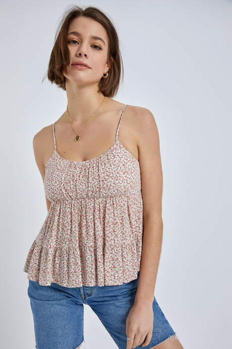 TIERED FLORAL TANK TOP