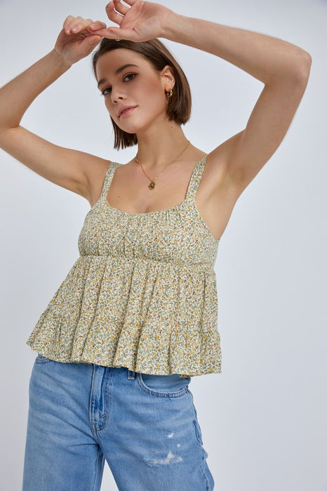 TIERED FLORAL PRINT TOP