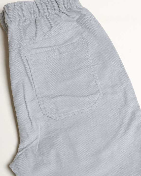Corduroy Drawstring Light Grey Shorts