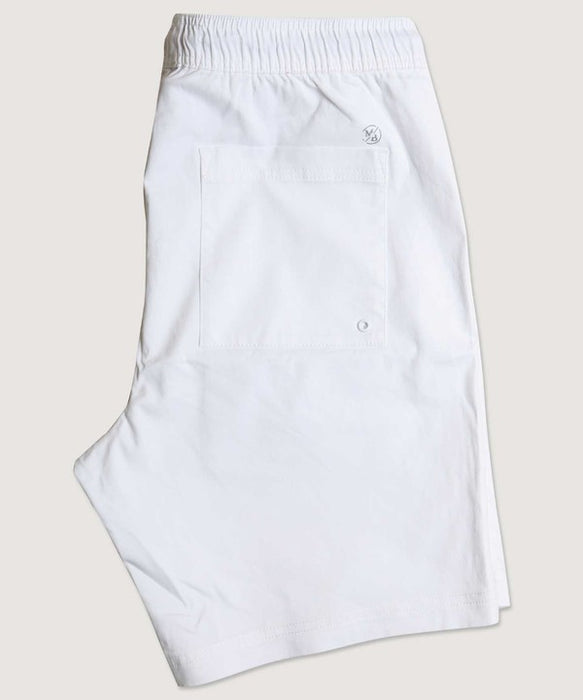 Solid Drawstring White Shorts