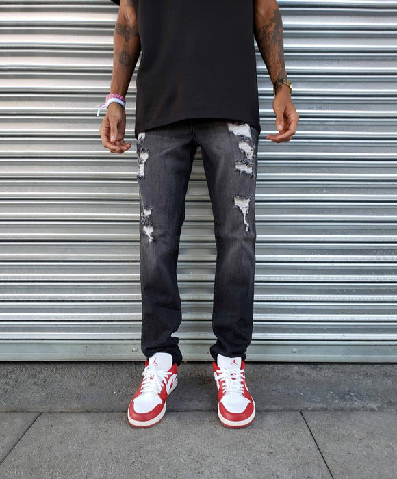 Skinny Distressed (710) Black/Charcoal Jeans
