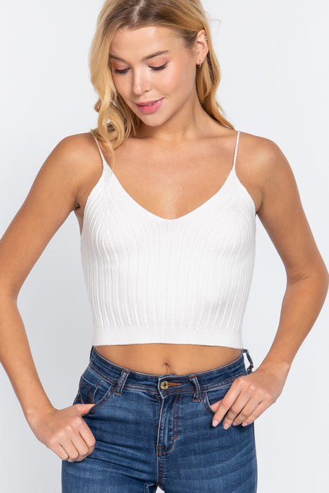 V-NECK CAMI SWEATER KNIT TOP