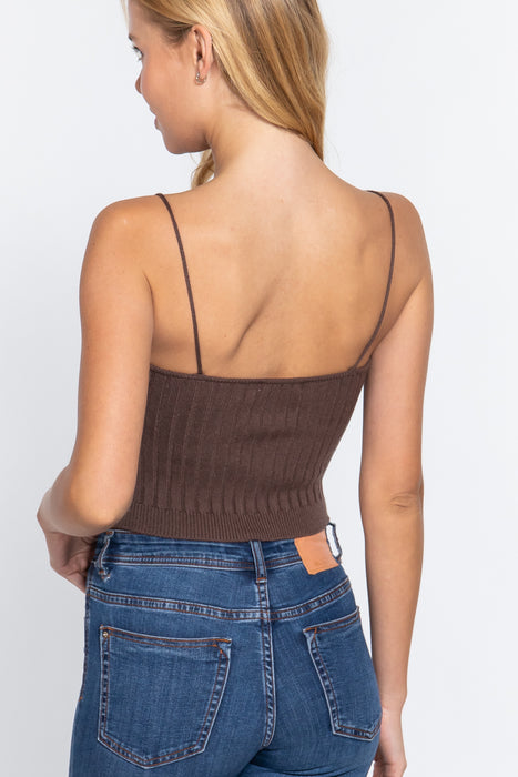 V-NECK CAMI SWEATER KNIT TOP